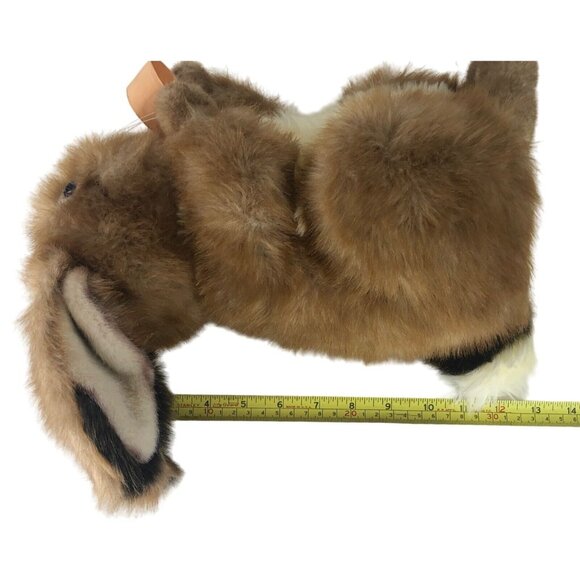 Dakin Brown Real Bunny Sitting Vintage Easter Plush Stuffed Animal Bow 12" - Picture 9 of 15